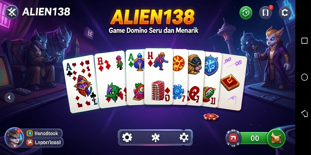 Tampilan gameplay domino yang seru dan menarik di ALIEN138.