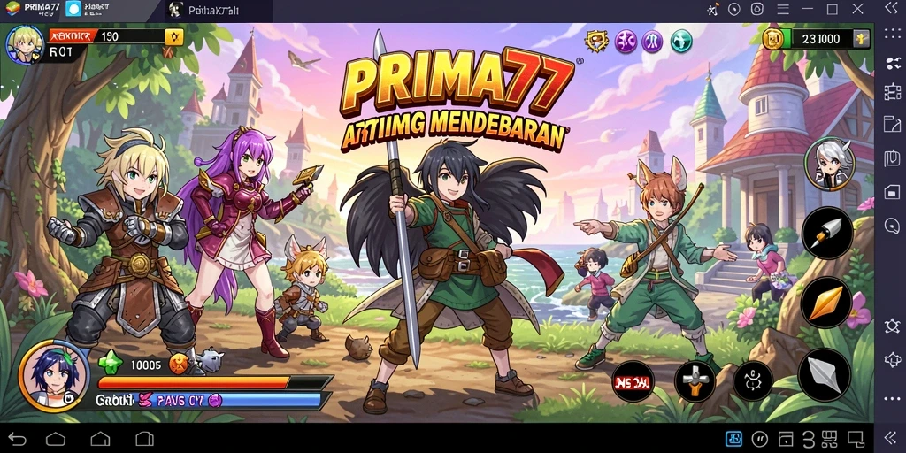Tangkapan layar gameplay PRIMA77 menampilkan aksi karakter anime yang intens.