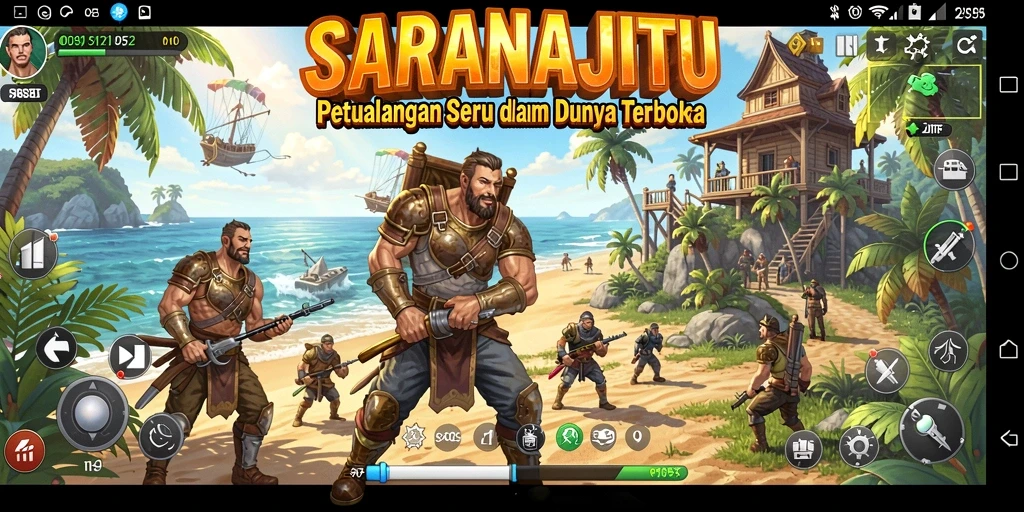 Tampilan gameplay SARANAJITU dalam dunia terbuka yang memukau.