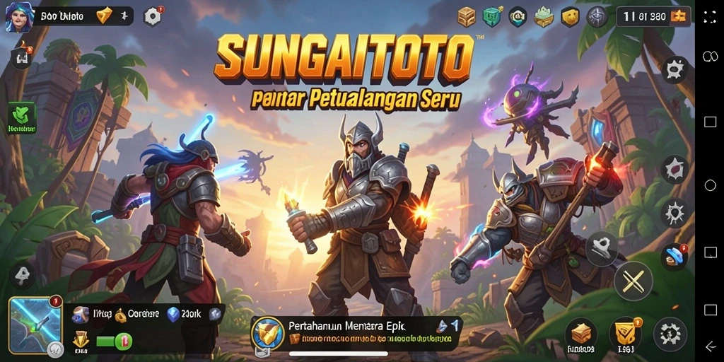 Tangkapan layar SUNGAITOTO menampilkan aksi intens pertahanan menara.