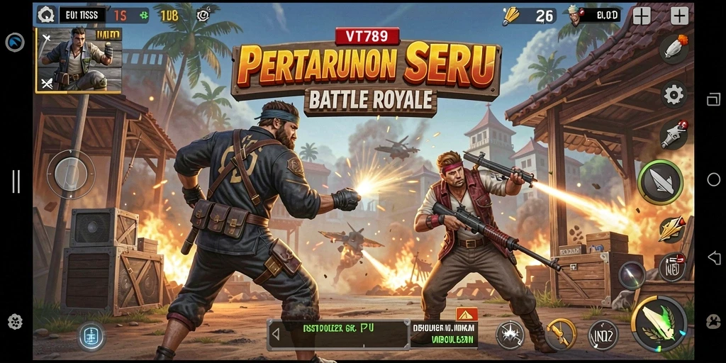 Tangkapan layar VT789 menunjukkan momen seru di medan perang Battle Royale.